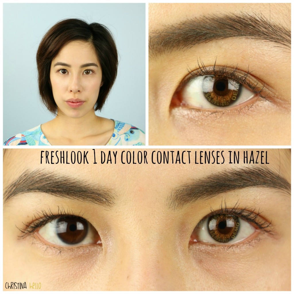 freshlook pure hazel contacts on brown eyes