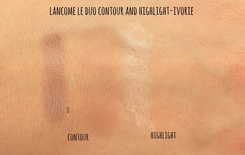 Lancome le duo contour and highlight swatch