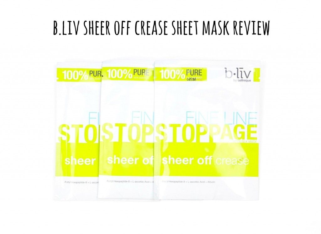 B.liv sheer off crease sheet mask review