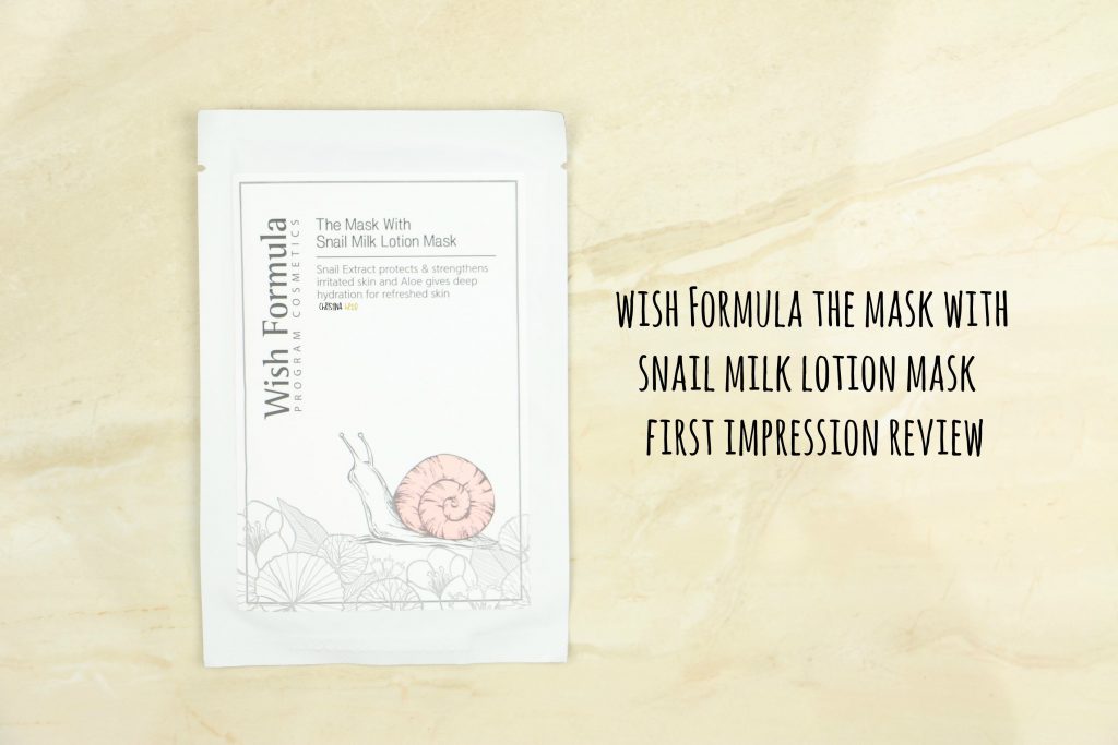 Wish Formula the mask with snail milk lotion mask