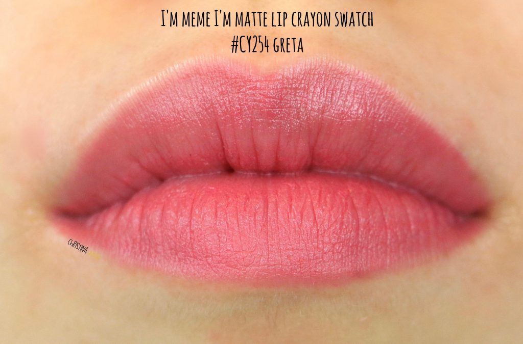 I'm meme I'm matte lip crayon in Greta review