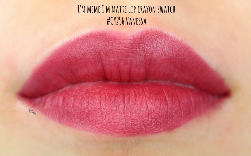 I'm meme i'm matte lip crayon swatch in Vanessa
