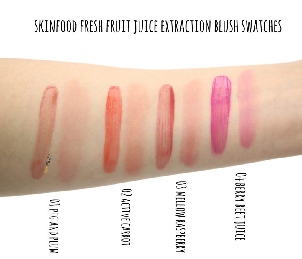 Skinfood fresh fruit juice extraction blush swatches