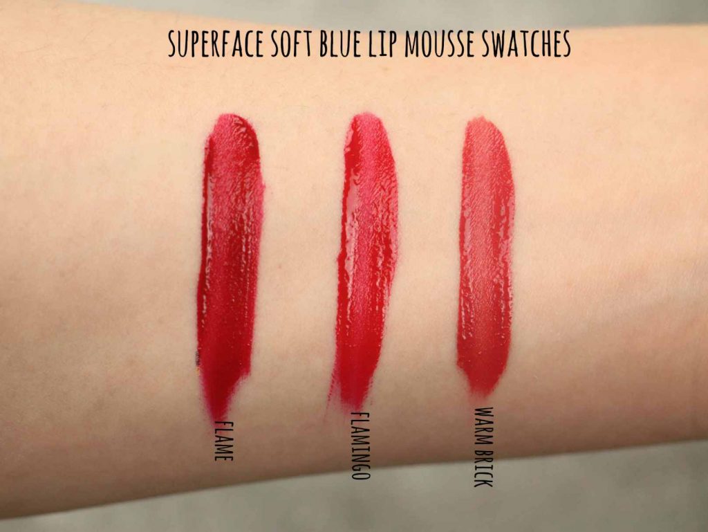 Superface soft blur lip mousse swatches