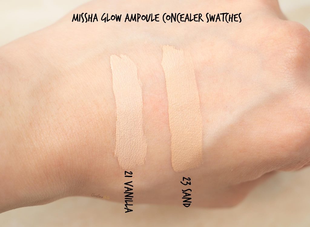 Missha glow ampoule concealer review swatches