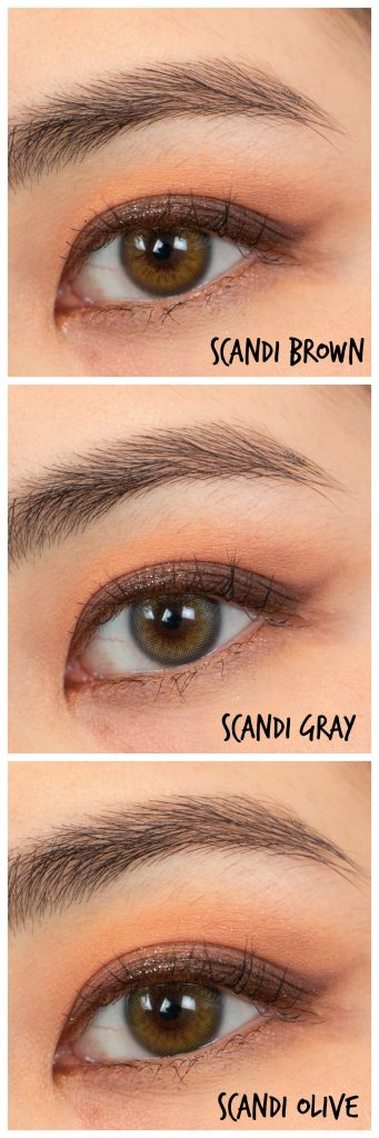 Olens scandi review try on against dark brown eyes
