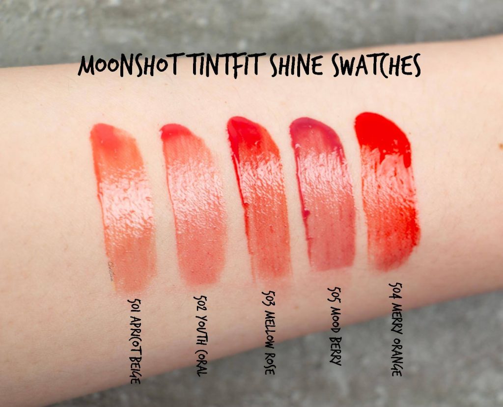 Moonshot tintfit shine swatches review