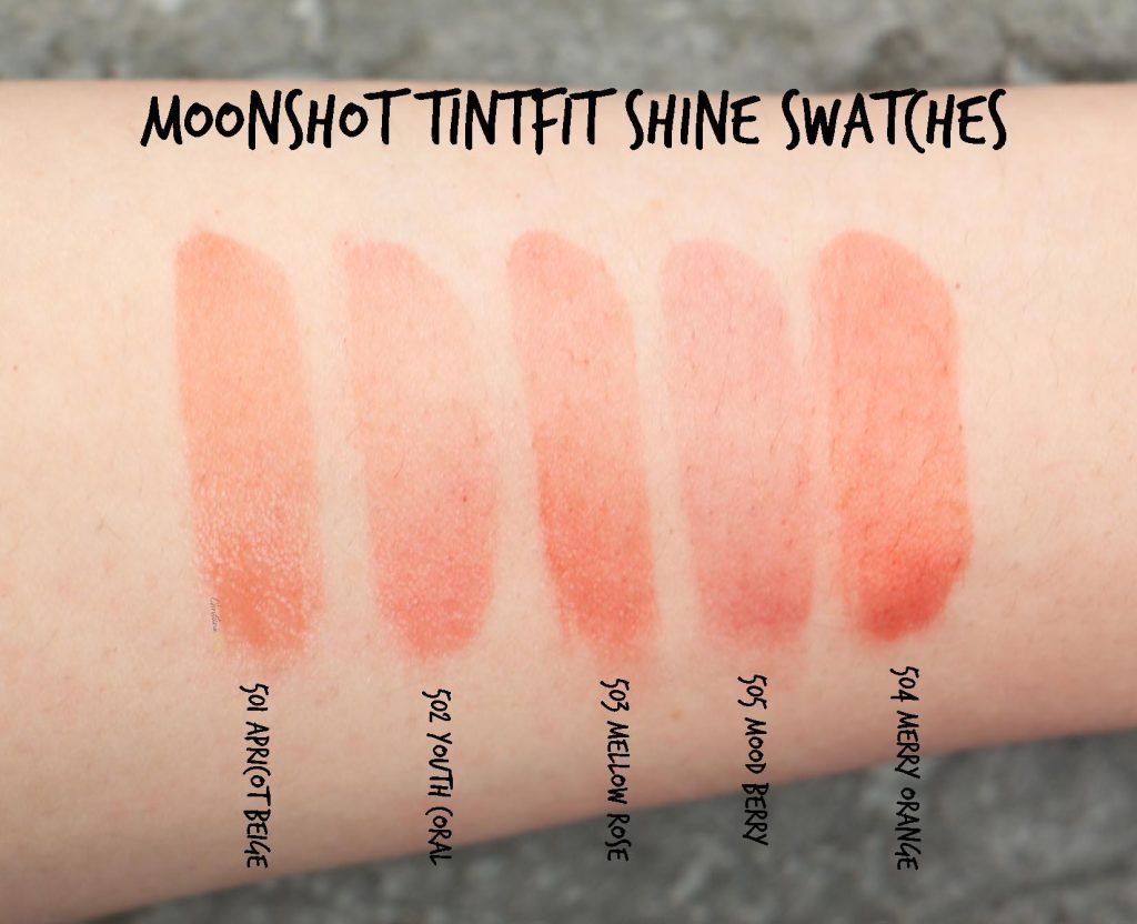 Moonshot tintfit shine swatches review