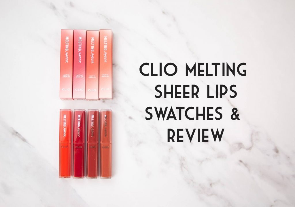 Clio melting sheer lips swatches and review korean tinted lip balm