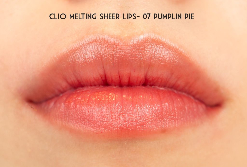 Clio melting sheer lips 07 pumpkin pie review