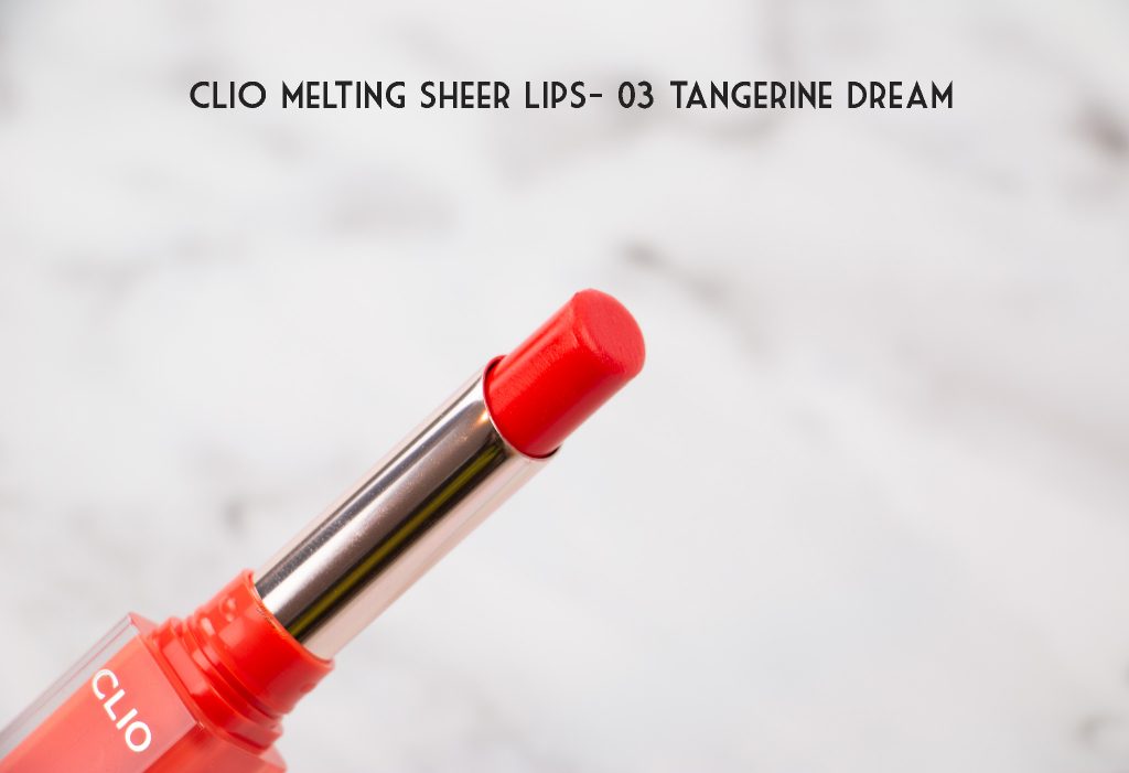 Clio melting sheer lips 03 tangerine dream review korean lip tint