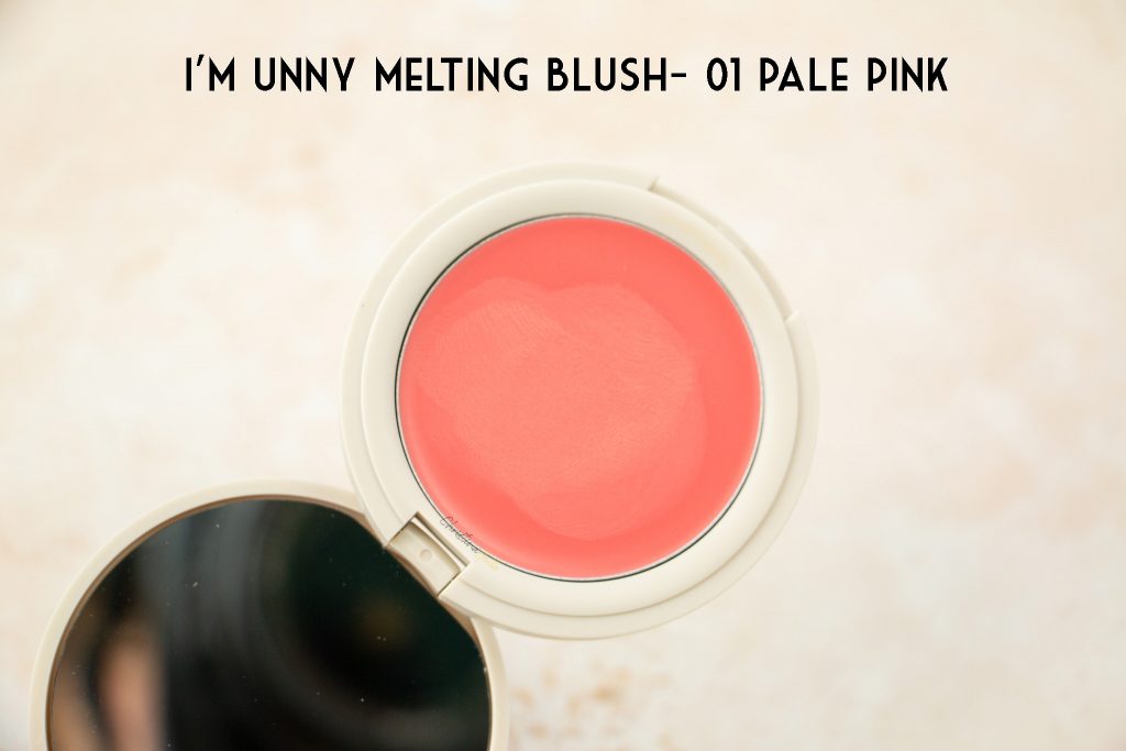 I'm unny melting blush 01 pale pink review korean cream blushes