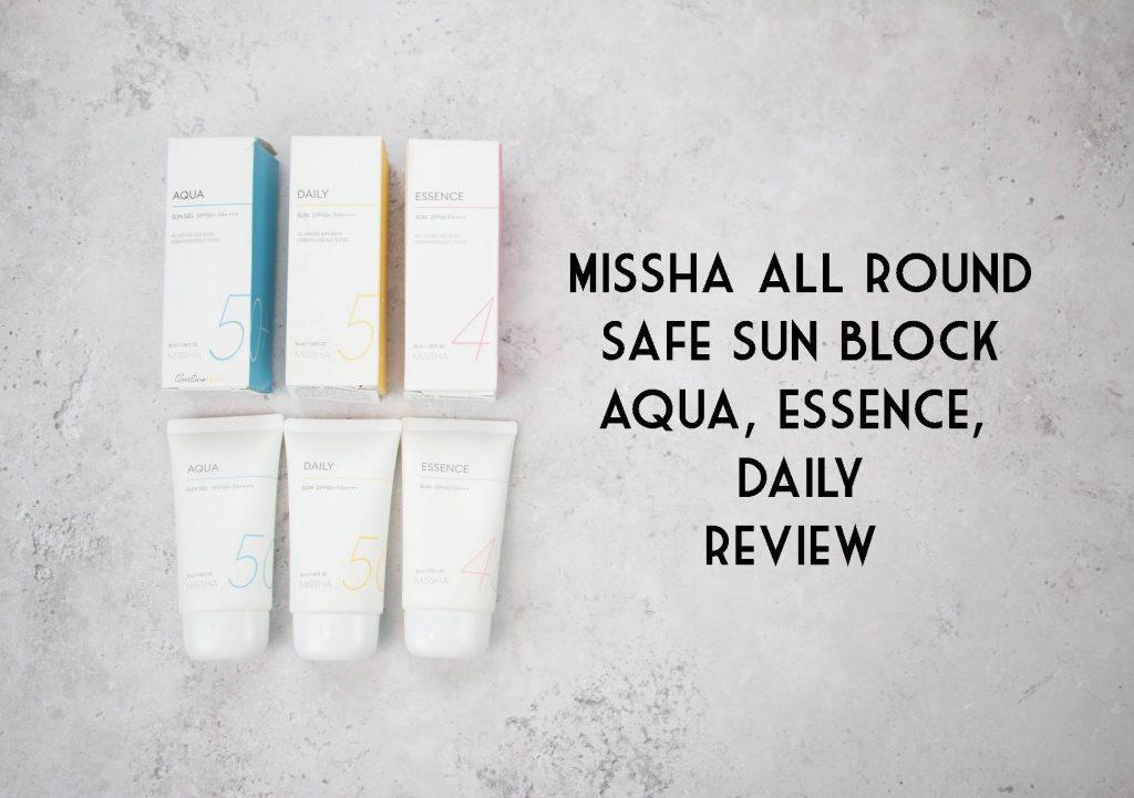Missha all round safe sun block aqua, essence, daily review