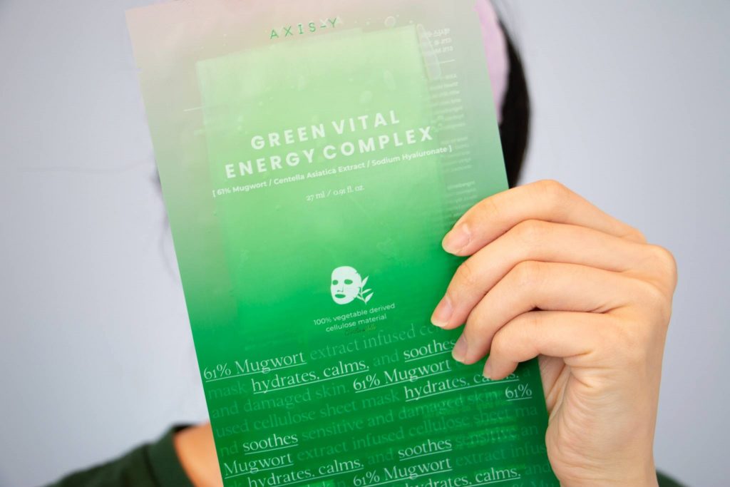 Axis-Y green vital energy complex mugwort sheet mask review