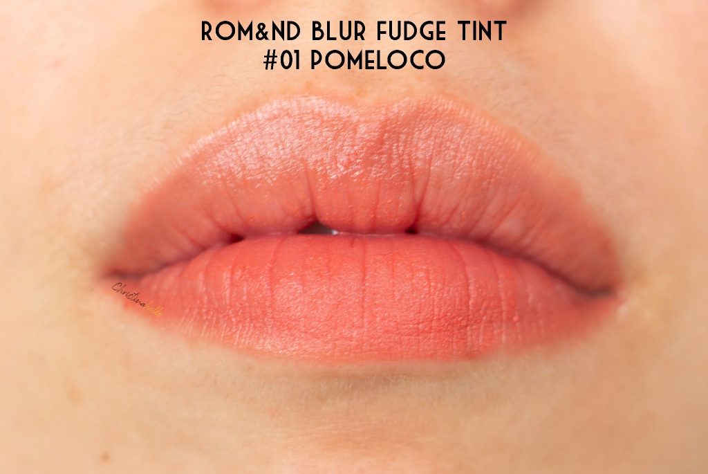 Romand blur fudge tint 01 pomeloco swatch review