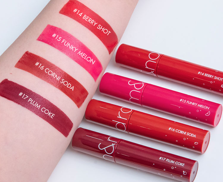 Romand juicy lasting tint swatches review