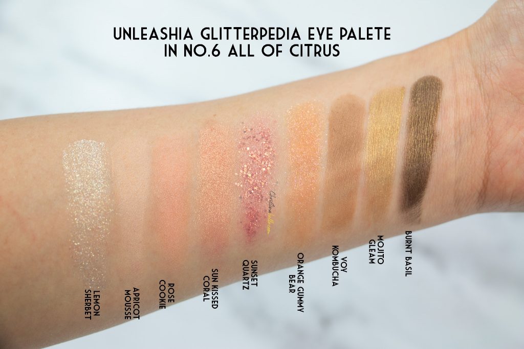 Unleashia glitterpedia eye palette in no. 6 all of citrus review