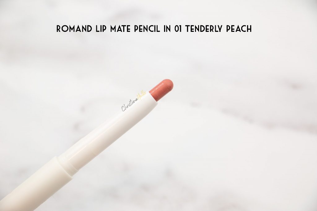 Rom&nd lip mate pencil 01 tenderly peach swatch review