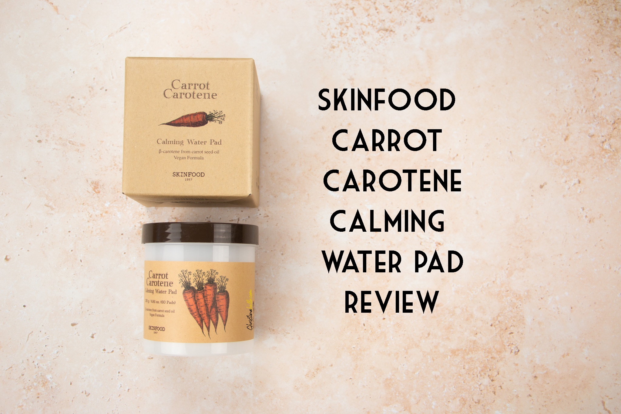 SKINFOOD Carrot Carotene Calming Water Pad 250g (8.81 oz.) 60 Sheets-  Redness Relief Soothing Facial Toner Pads for Sensitive Skin, Cruelty Free